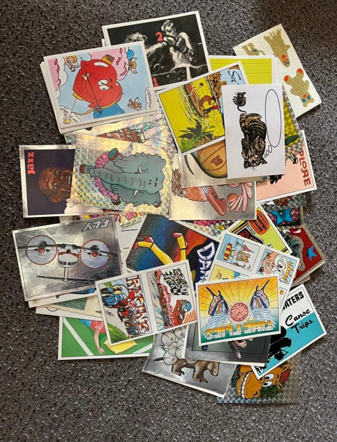 Pakket met veel grote Panini stickers uit 1987 (+/-100stuks), Ophalen, Zo goed als nieuw