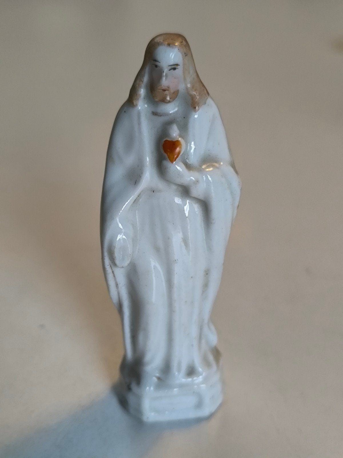Massief porseleinen beeldje, Heilig Hart, Ophalen of Verzenden
