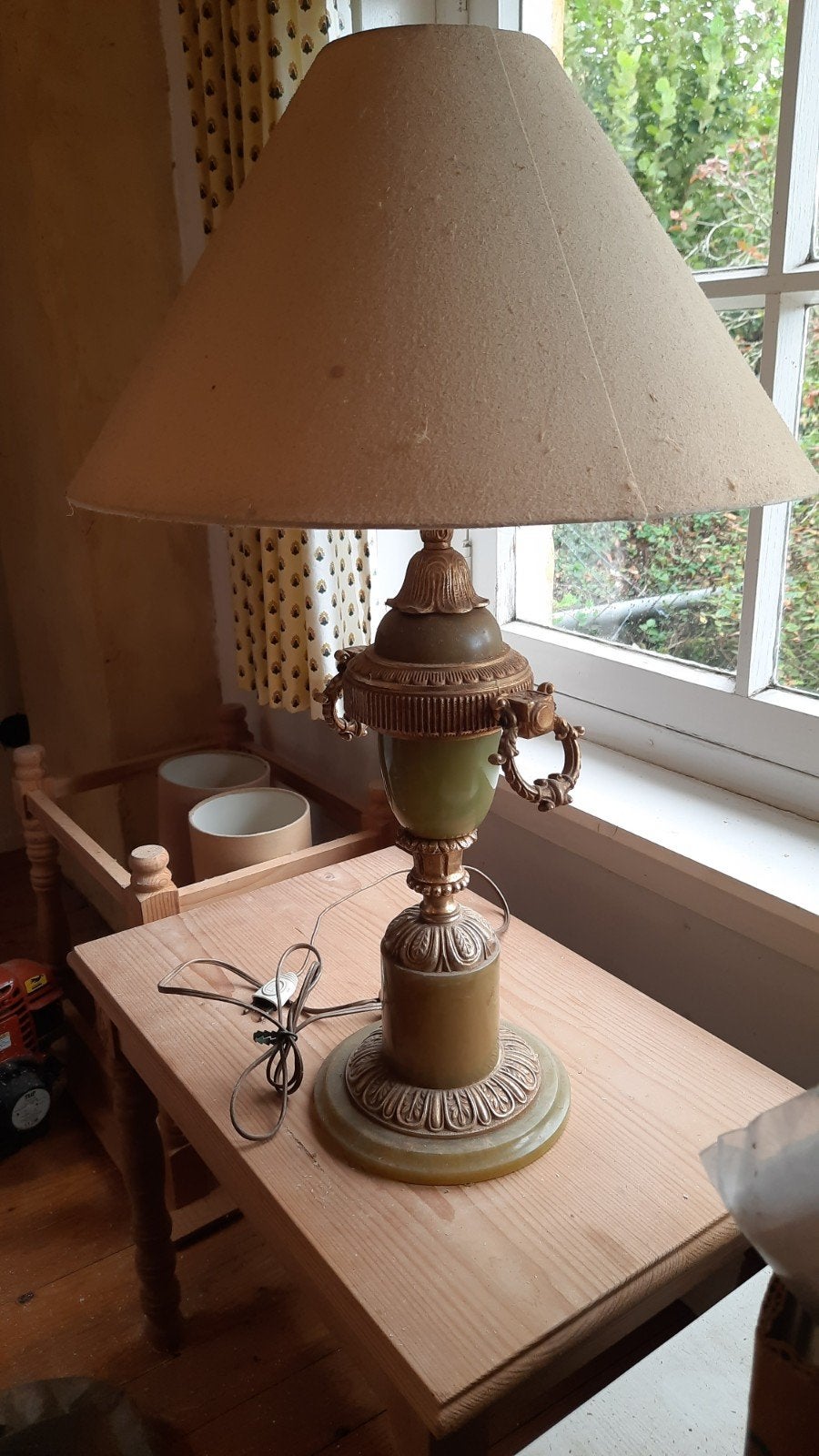 Ancienne lampe de table vintage, Maison & Meubles, Doré, Enlèvement, Vintage