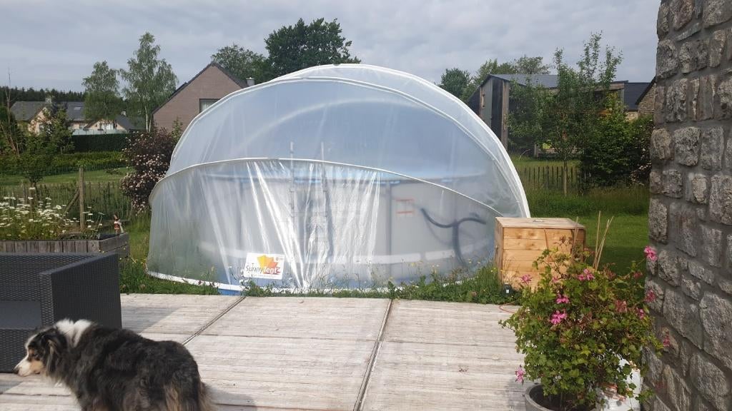 Sunnytent zwembadkoepel, Tuin en Terras, Ophalen, Zo goed als nieuw, Afdekzeil