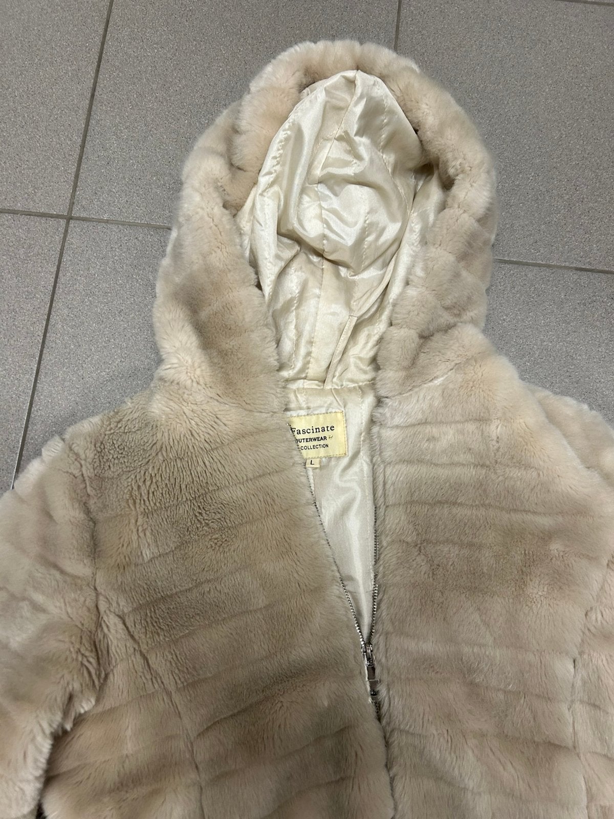 Teddy jas beige, Enlèvement ou Envoi, Porté, Taille 42/44 (L), Beige