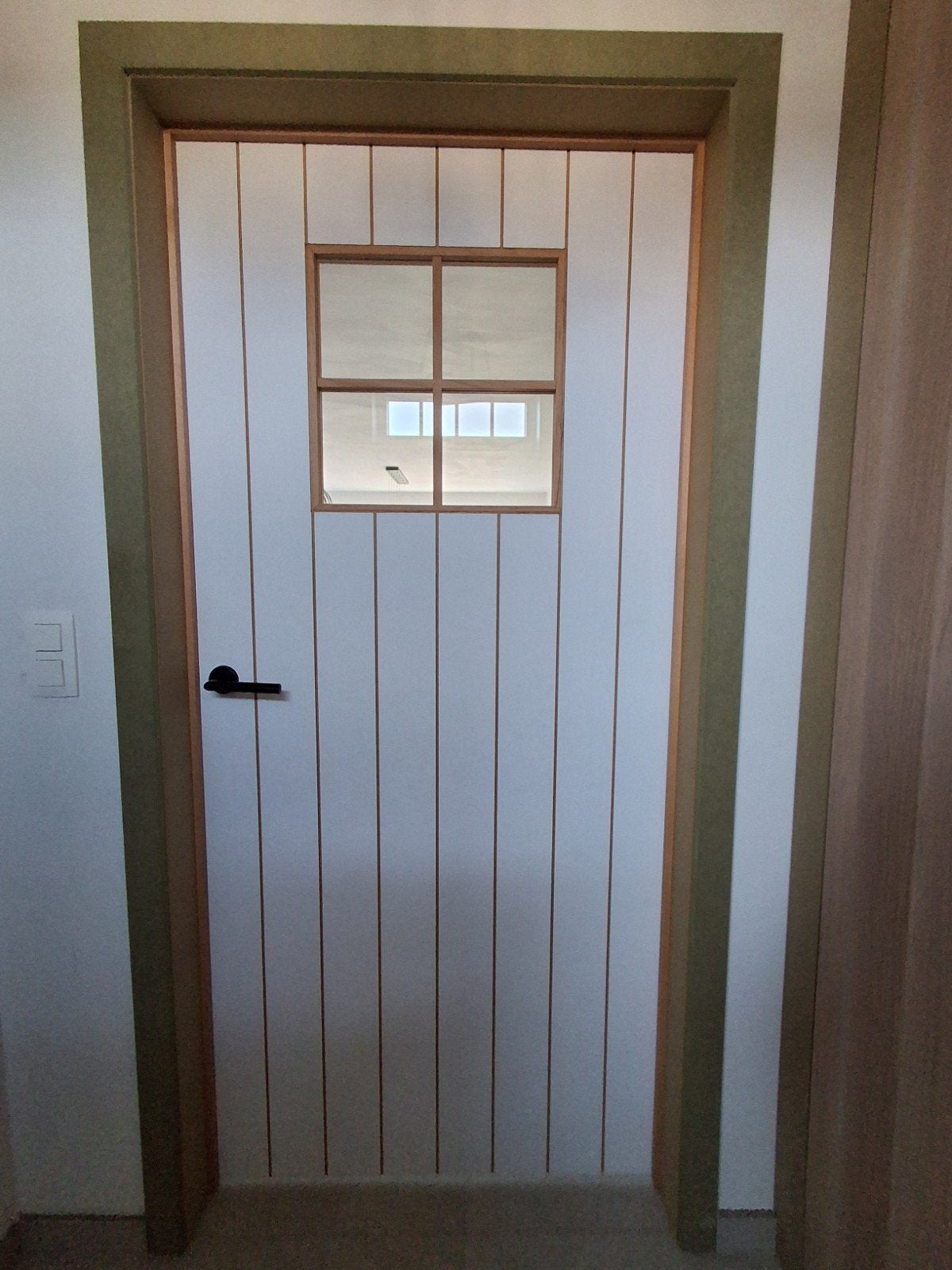 Maatwerk MDF binnendeur met glas + kader – 93  202 cm, Enlèvement, Verre, Porte intérieure