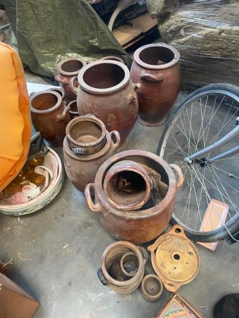 Lot de pot en gré ancien plusieurs mesures, Enlèvement