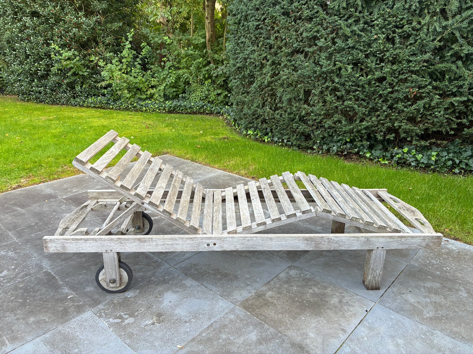 Teak ligbed merk polo teak, Tuin en Terras, Ophalen, Gebruikt, Eettafel, 6 zitplaatsen
