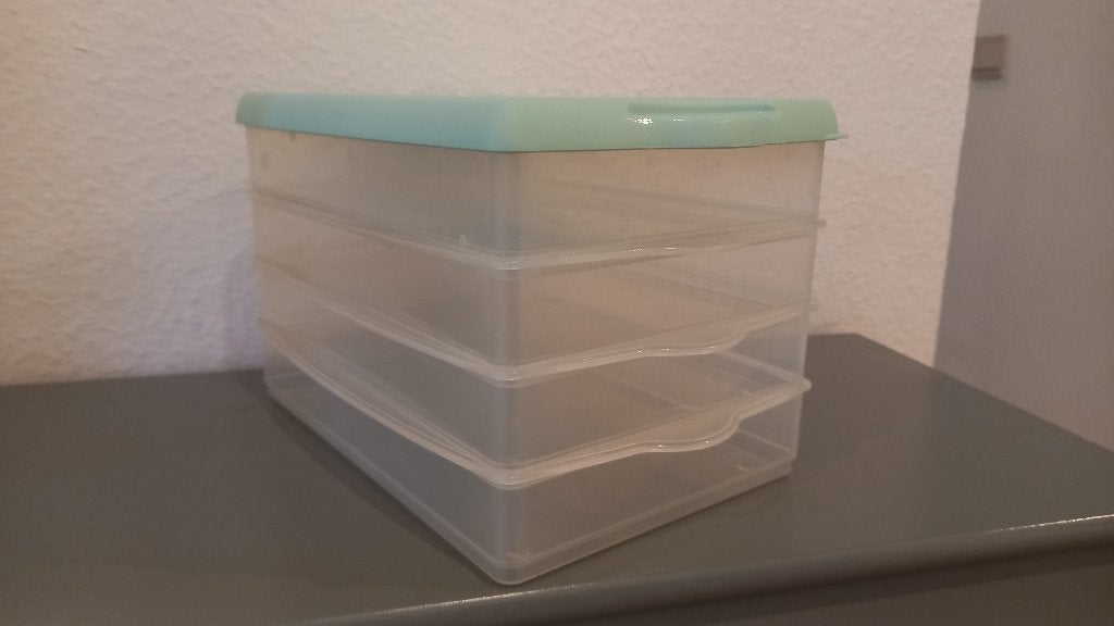 set van 4 plastic bewaardozen, charcuterieschaaltjes, Huis en Inrichting, Keuken | Tupperware, 800 ml, Bewaardoos, Wit, Nieuw
