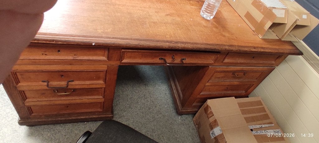 Bureau chêne massif, années 20/30, Antiek en Kunst, Ophalen