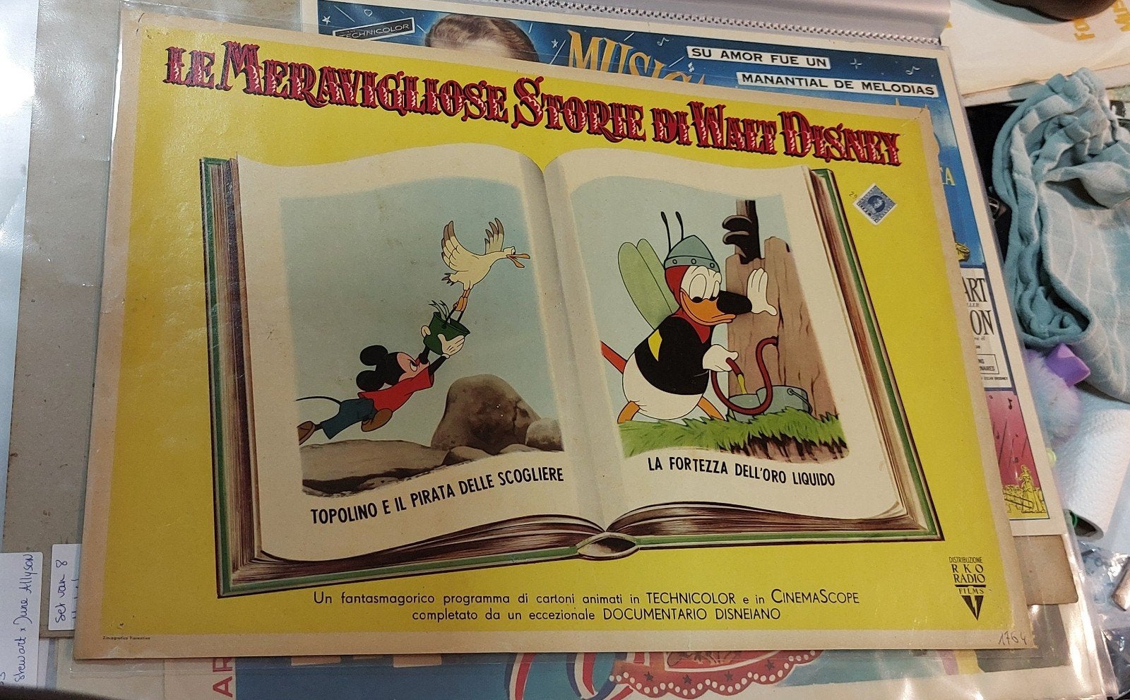 Originele Italiaanse lobbykaart Disney 1955, Verzamelen, Ophalen