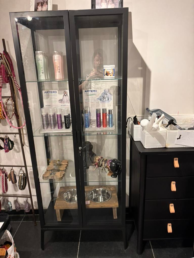 Mooie vitrinekast, Huis en Inrichting, Ophalen, 50 tot 100 cm, Zo goed als nieuw, Glas