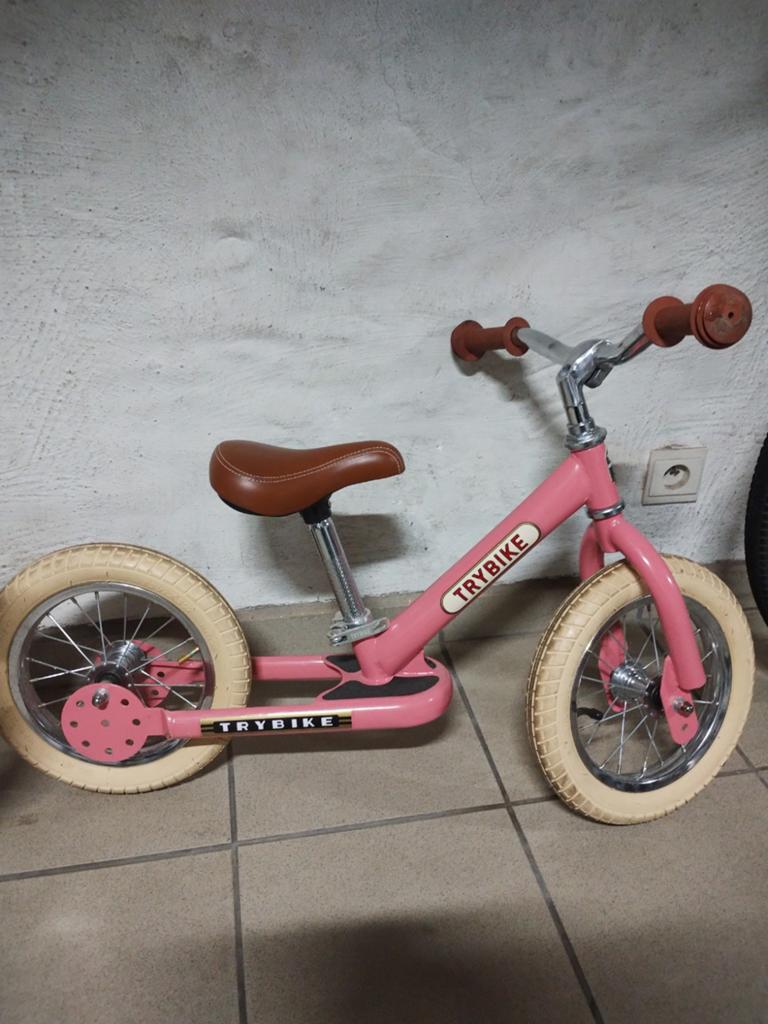 Trybike loopfiets vanaf 2 jaar, Fietsen en Brommers, Fietsen | Kinderfietsjes, Ophalen, Gebruikt, Minder dan 16 inch, Trybike Steel Vintage Pink