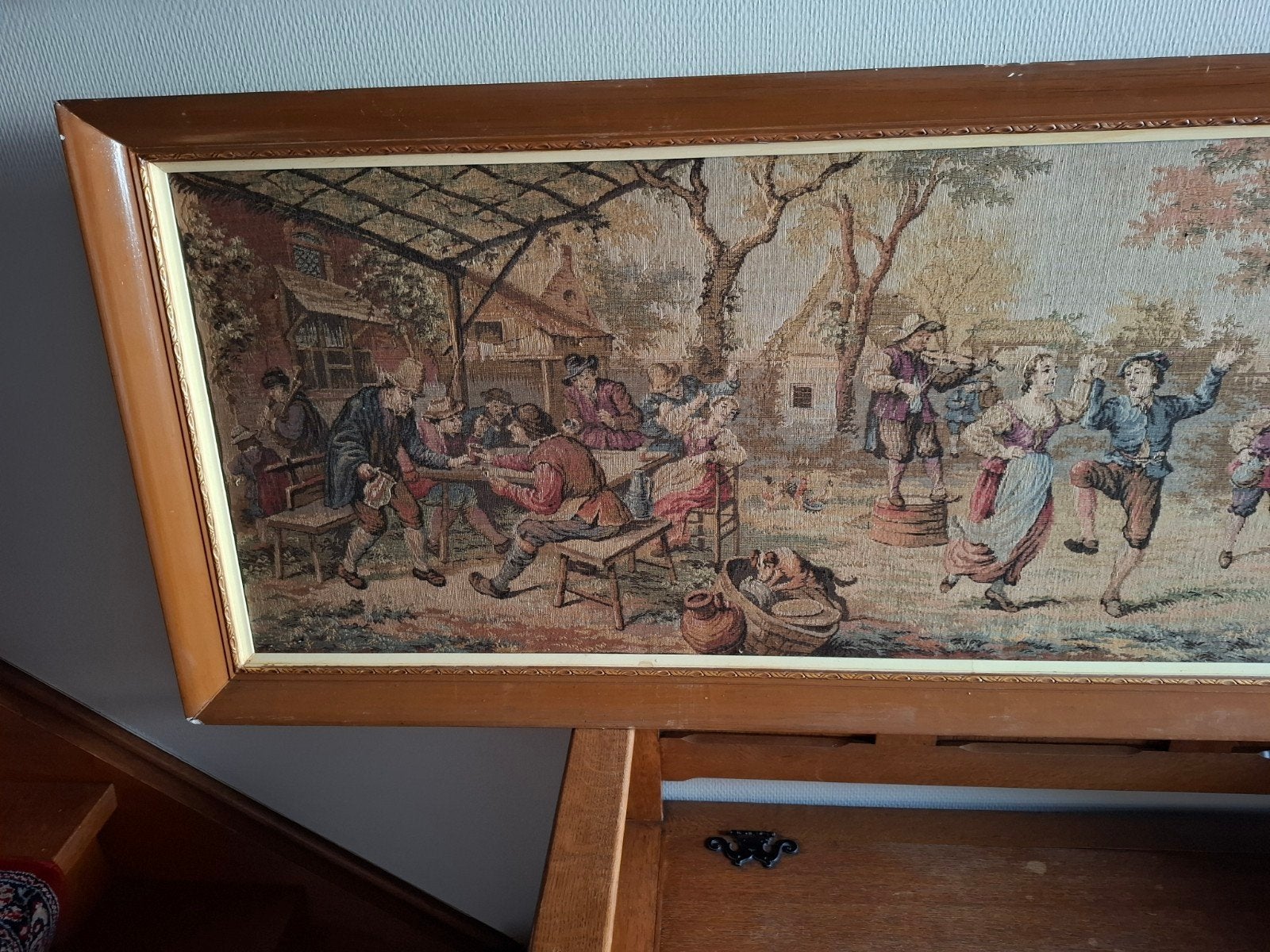 kader met geweven doek, Ophalen, Doek
