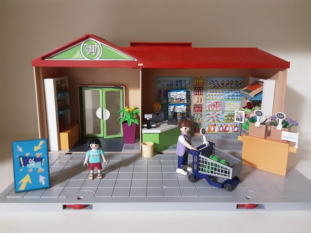 Playmobil meeneem supermarkt, Ophalen of Verzenden, Zo goed als nieuw, Complete set, Gebouw