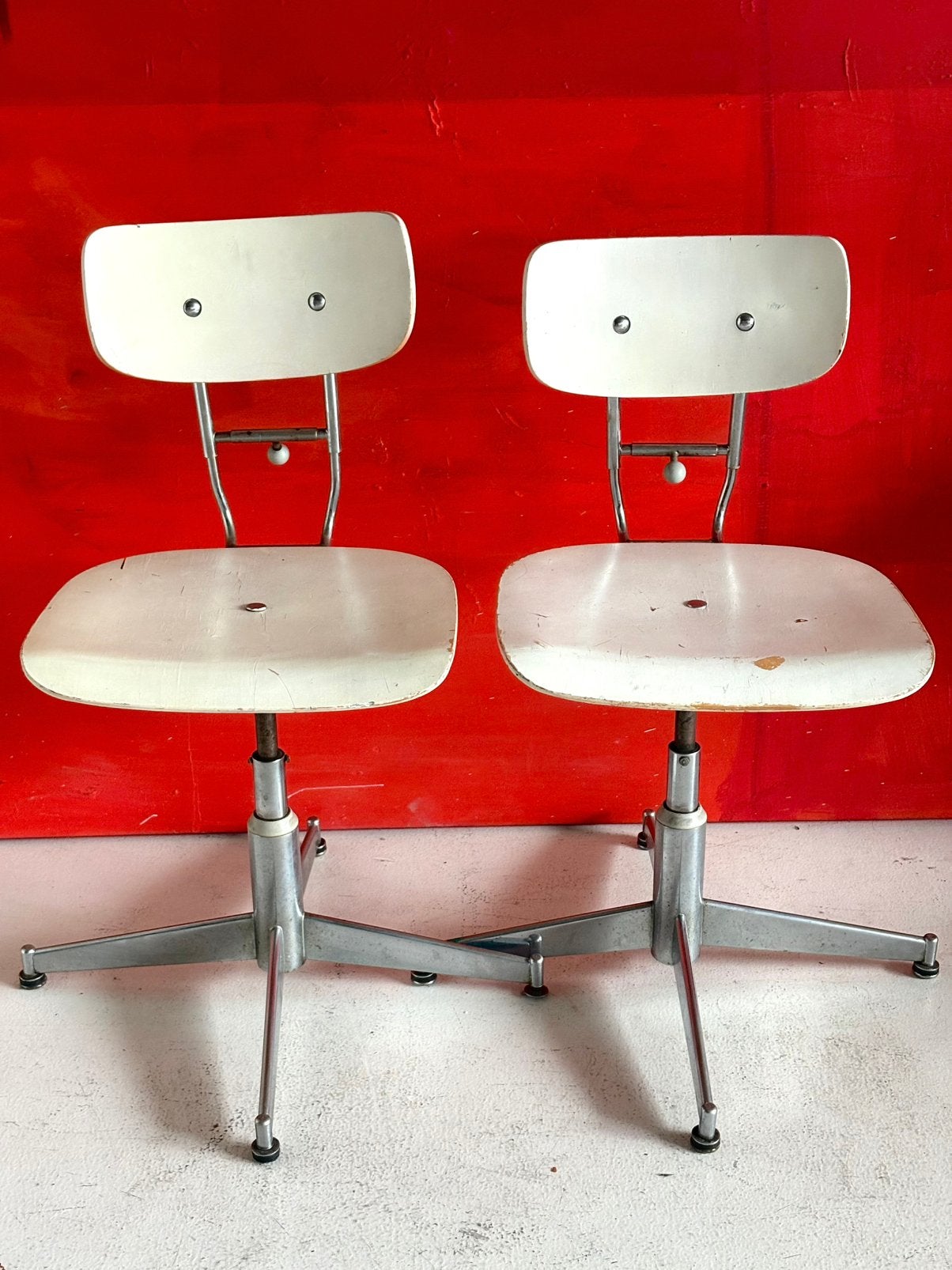 2x Tabouret, Chaise d’atelier scandinave 70’s, Enlèvement, Comme neuf