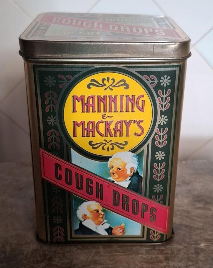 Vintage Engels blik,  Manning Mackay's, cough drops, Enlèvement ou Envoi, Utilisé, Autre, Autres marques