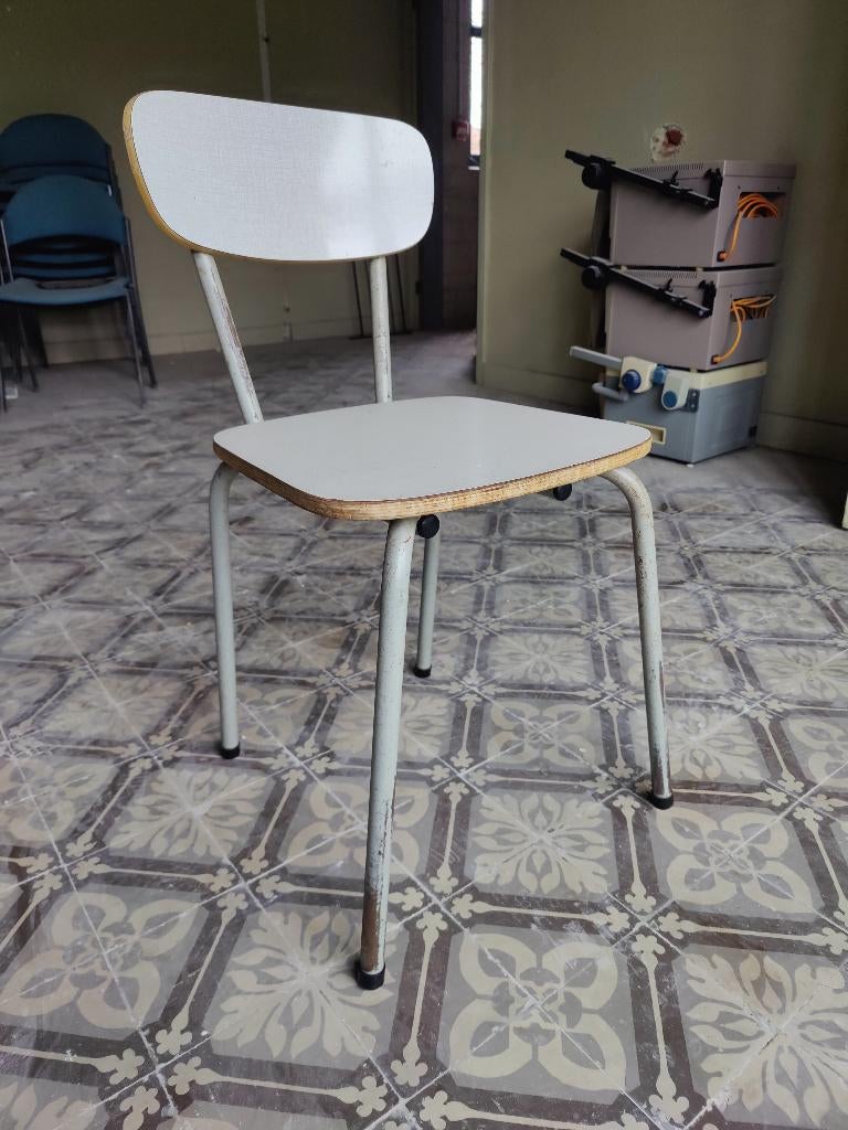 Chaises d'école vintage, Gris, Métal, Vintage, Enlèvement