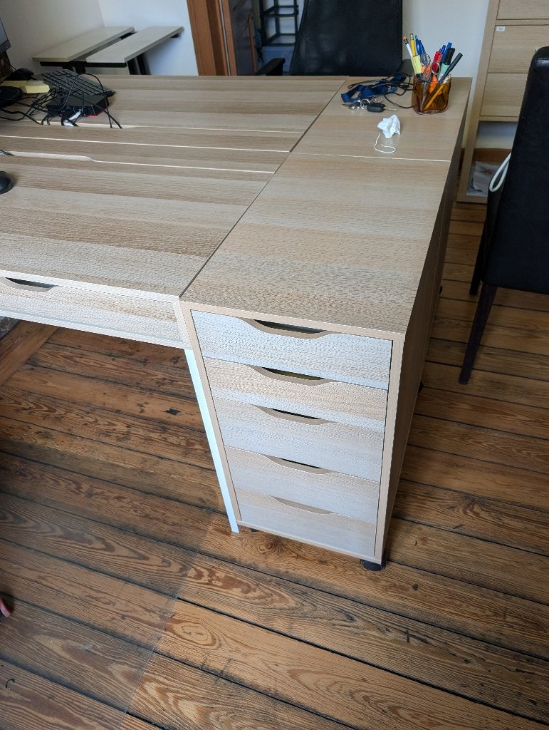 IKEA Alex bureaukast gebleekt eikenhout nieuwstaat, Ophalen, Hout, Bruin, Zo goed als nieuw