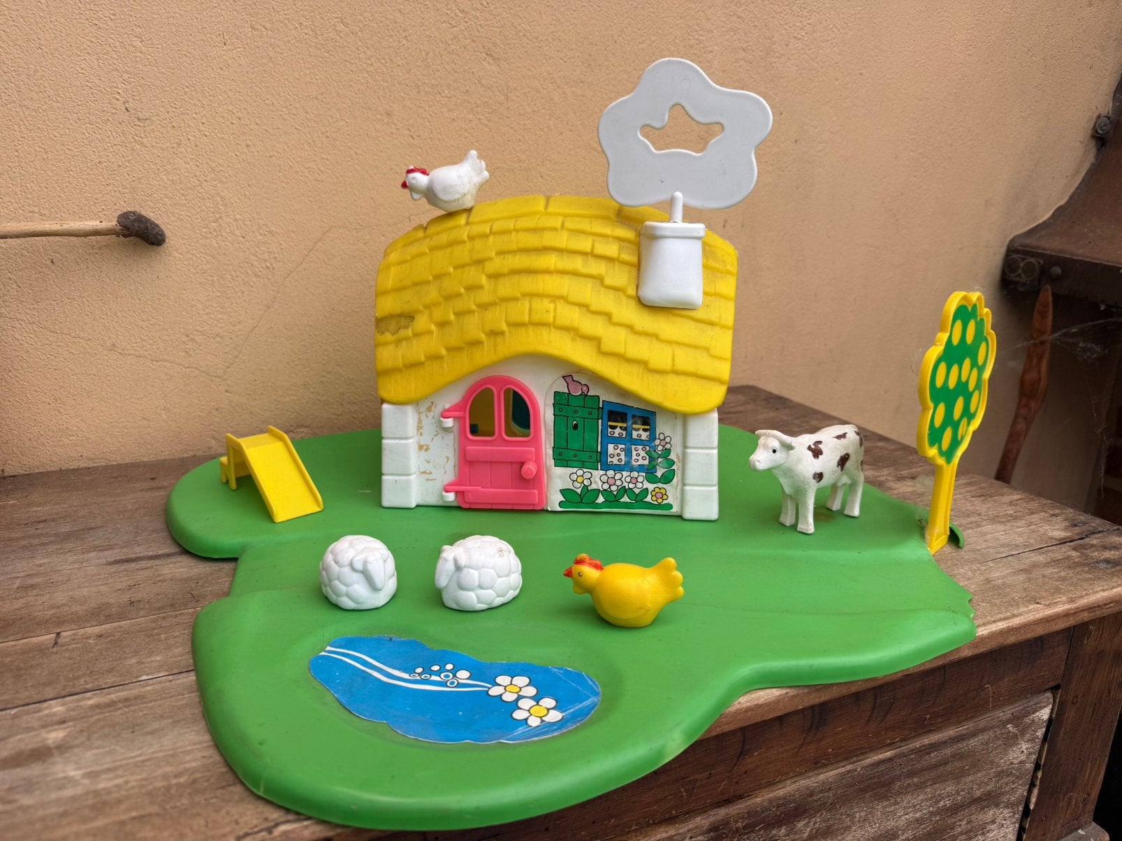 Retro antiek speelgoed boerderijtje uit de 80’s, Ophalen of Verzenden