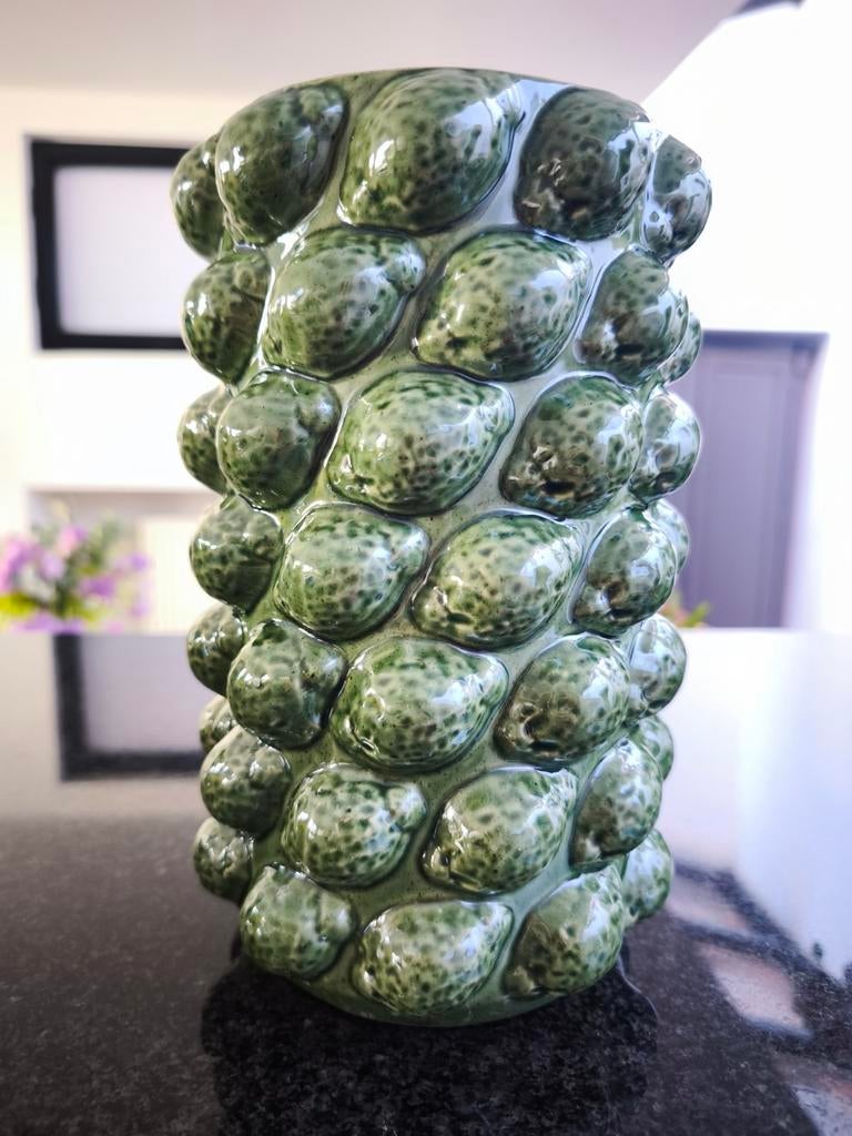 Vase à motif de citron., Pierre/céramique, Enlèvement ou Envoi, Comme neuf, 25 cm