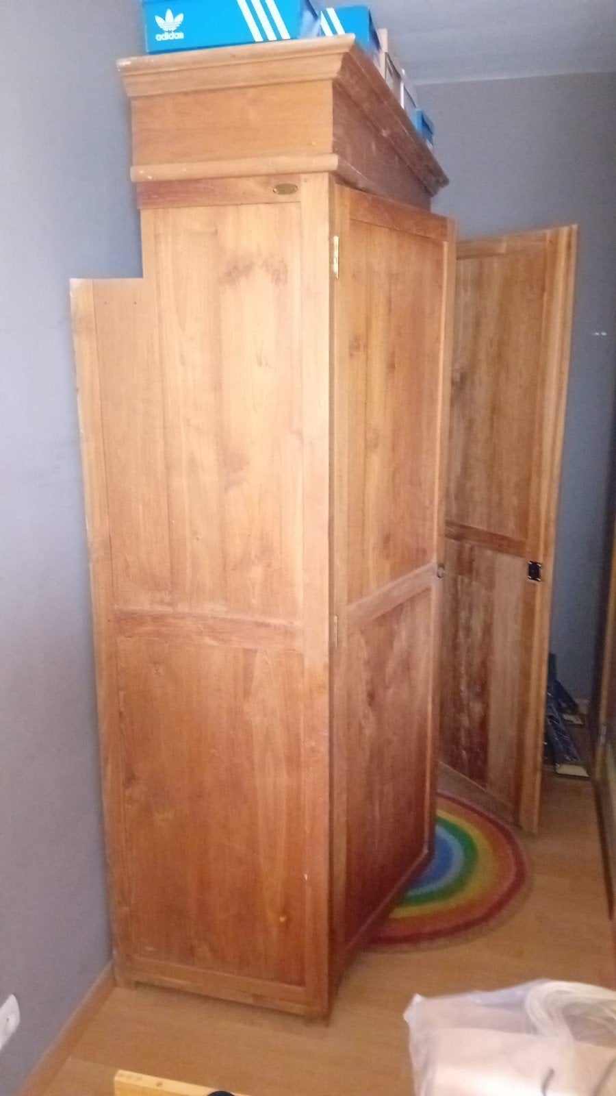 Teak vestiaire kast, Ophalen, Gebruikt, Teakhout, 200 cm of meer