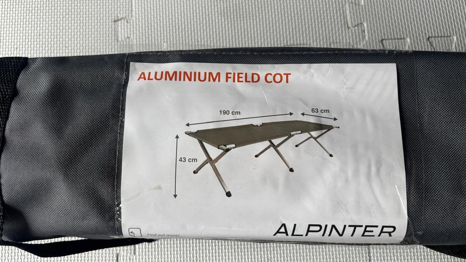 Lit de camp pliant en aluminium Alpinter 190  63 cm, Caravanes & Camping, Enlèvement ou Envoi