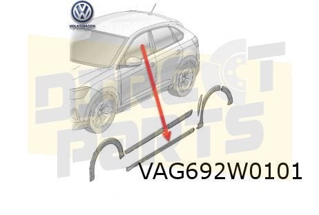 Volkswagen Taigo (2/22-) dorpellijst Links (9B9 satijnzwart), Neuf, -, Volkswagen, -