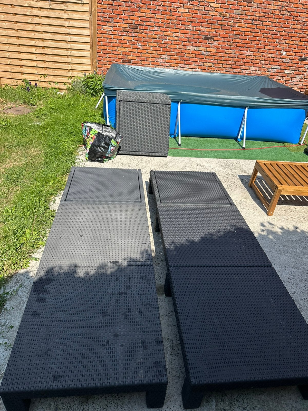 2 a 3 Allibert ligstoelen te koop, Ophalen, Gebruikt, Kunststof, Verstelbaar