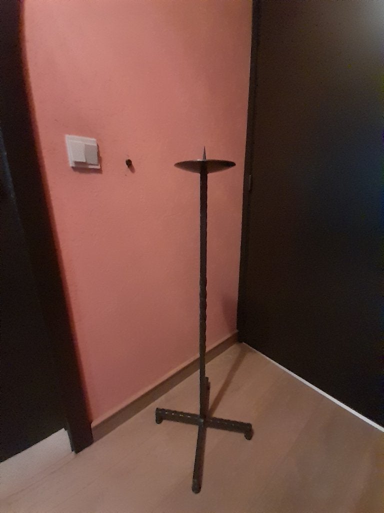Grote smeedijzeren vloerkandelaar/staande kandelaar: 110 cm, Huis en Inrichting, Ophalen, 110 cm, Zo goed als nieuw, Metaal