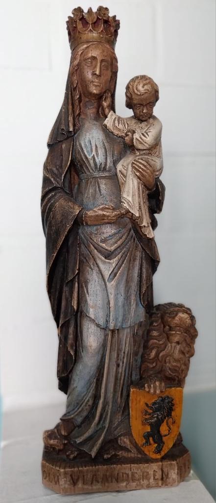 Beeld OLV van Vlaanderen, Vintage, Comme neuf, Enlèvement, Multicolore