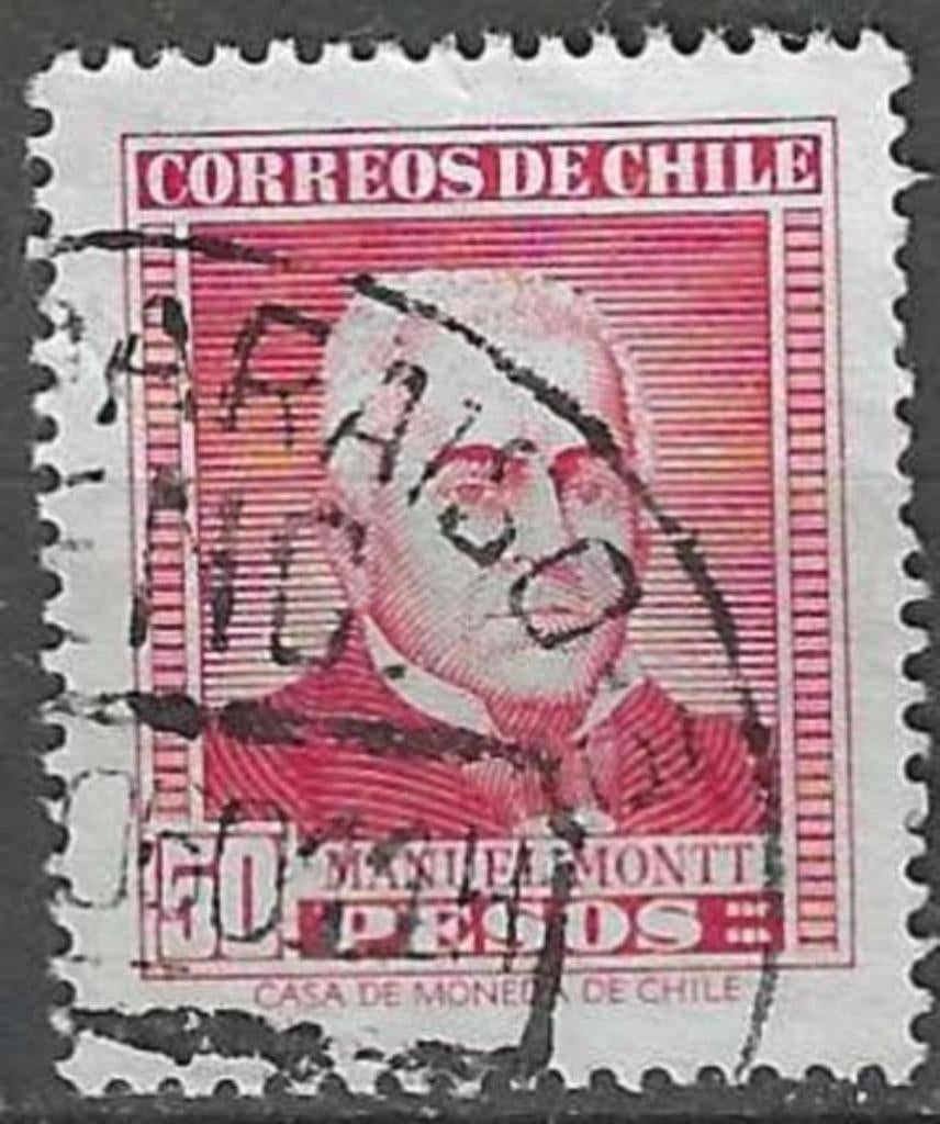 Chili 1956/1958 - Yvert 263 - Manuel Montt Torres (ST), Verzenden, Gestempeld