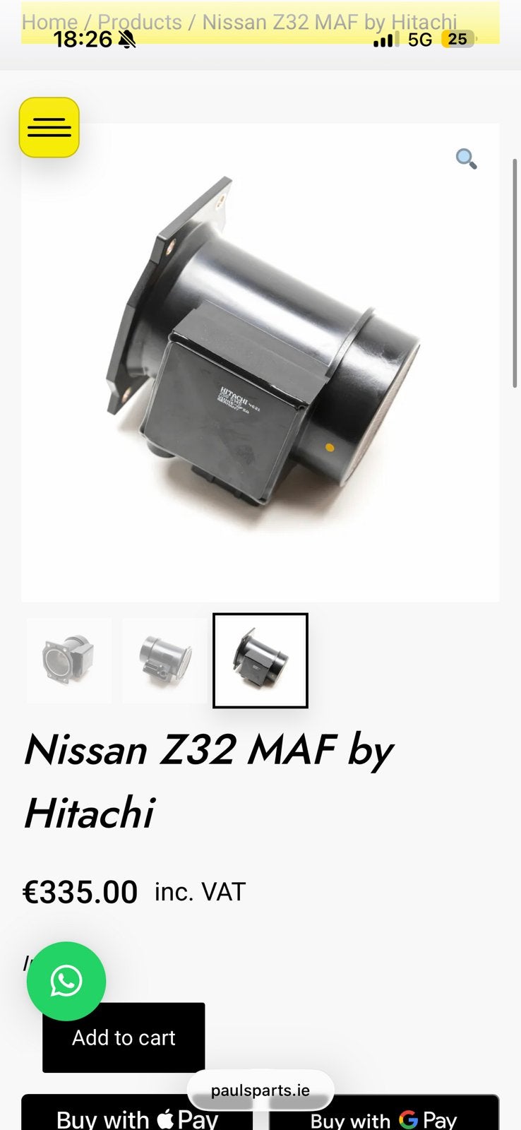 Nissan z32 MAF s13,s14,s15, Auto-onderdelen, Ophalen of Verzenden, Nissan