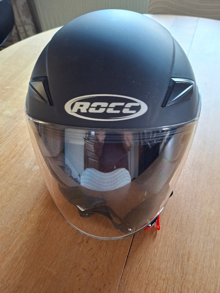 Motorhelm voor heren van het merk  ROCC Jet Matt Zwart Large, Autres marques, Seconde main, Casque jet, Enlèvement