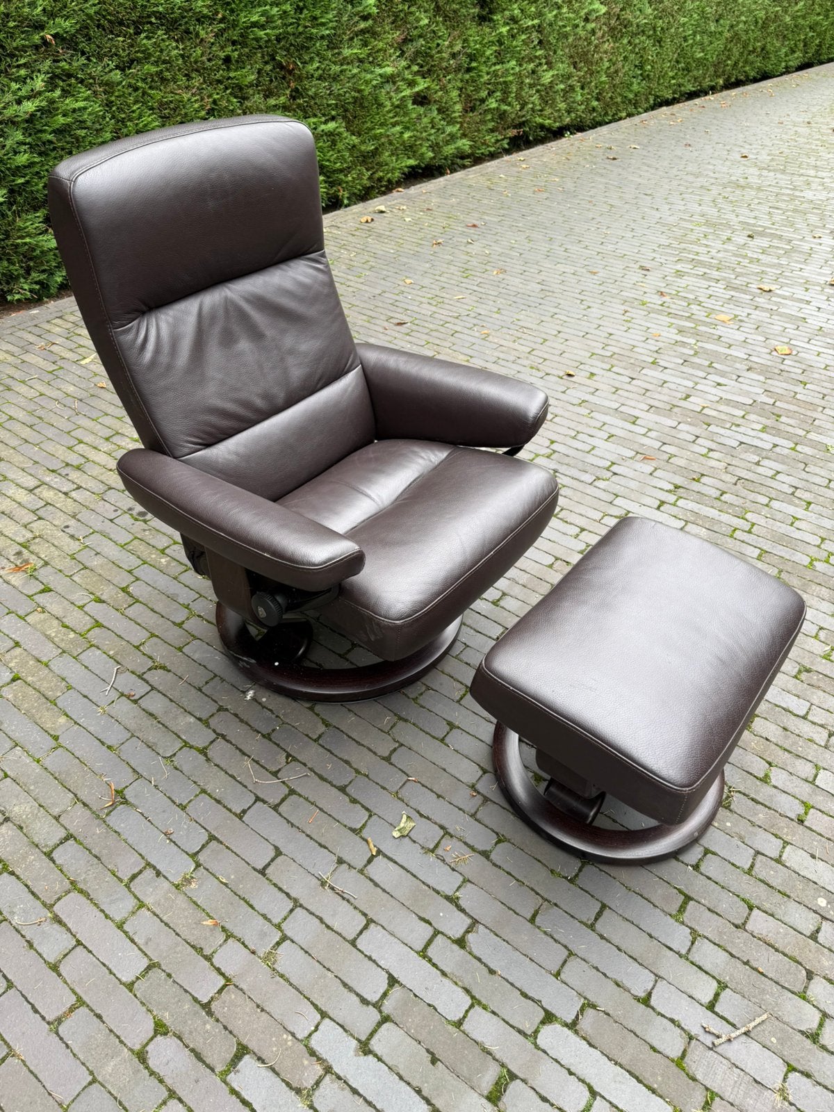 Stresless zetel maat S, Ophalen, Gebruikt, Leer