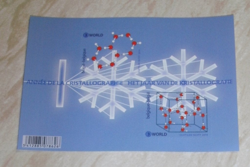 1 blok BL216 cristallografie 2 x nummer 3 wereld, Frankeerzegel, Ophalen of Verzenden, Zonder stempel, Postfris