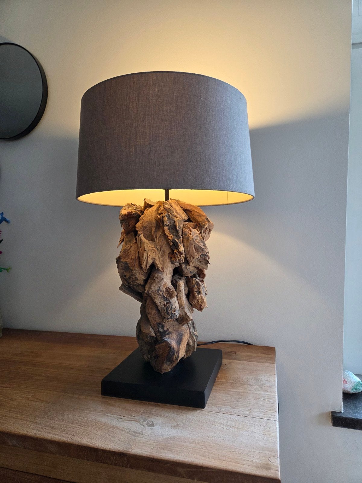Lampe bois hauteur 55cm, Maison & Meubles, Lampes | Lampes de table, Enlèvement, Bois