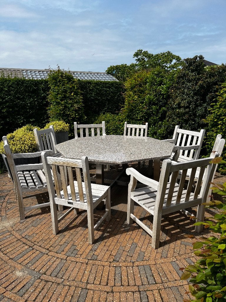 Tuintafel met graniet blad, Ophalen, Gebruikt