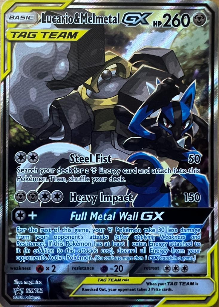 Lucario & Melmetal GX SUN and MOON Pokemon kaart, Ophalen of Verzenden, Zo goed als nieuw