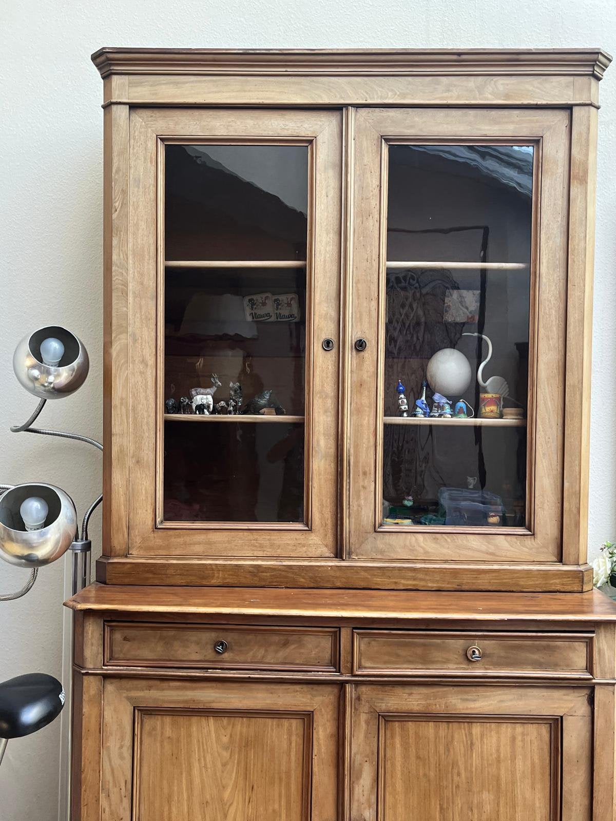Meuble vitrine et vaisselier en bois separable, Enlèvement, Utilisé