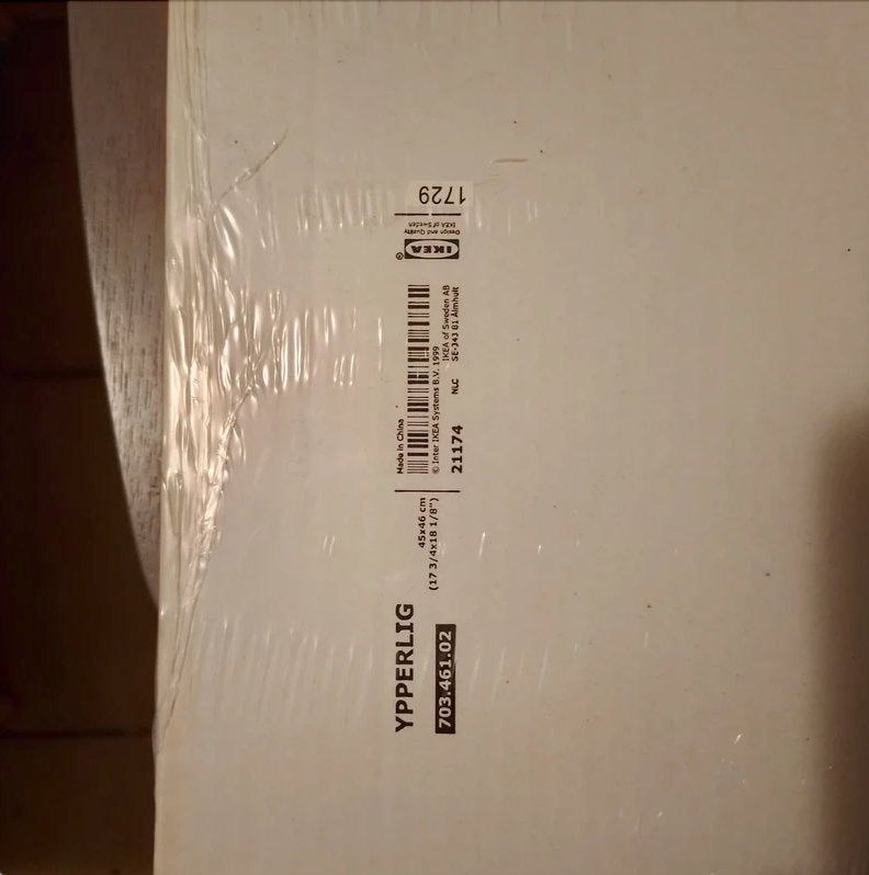 Miroir IKEA Ypperlig blanc 45X46 cm - blanc., Moins de 100 cm, Rond, Comme neuf, Enlèvement