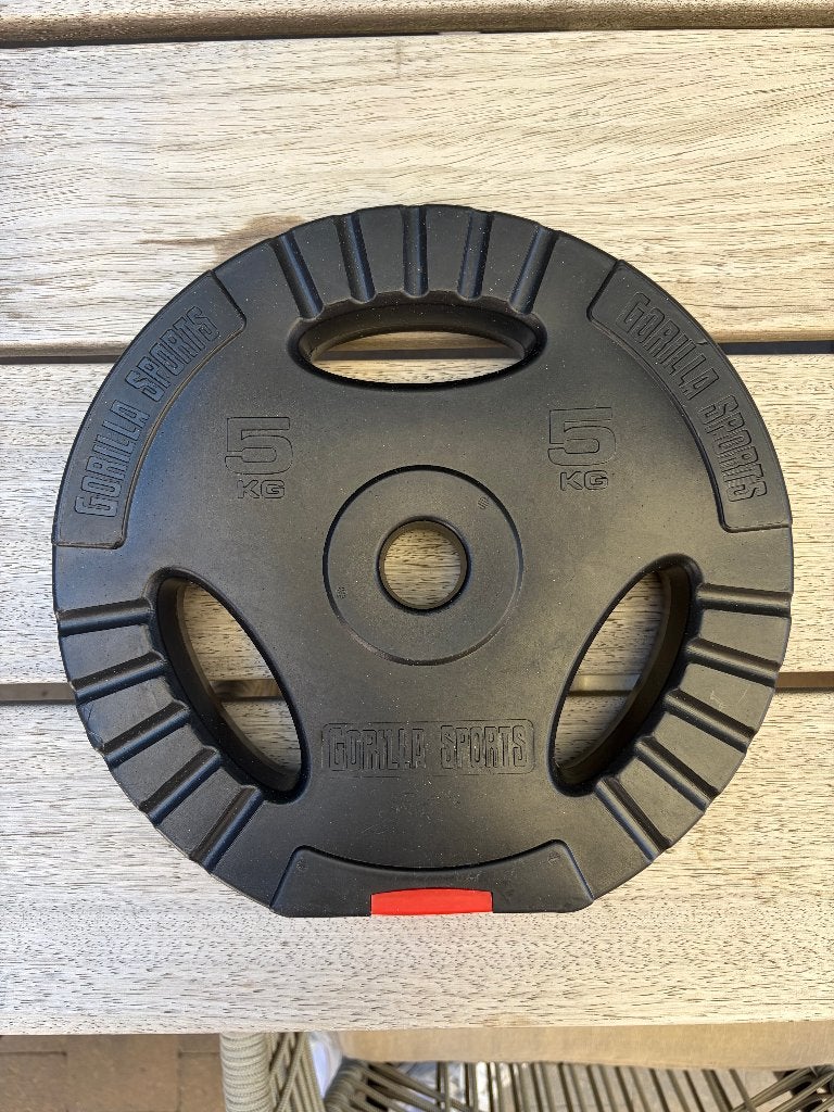 Halterschijf 5 kg Gripper Kunststof – 30/31 mm, Sport en Fitness, Ophalen, Zo goed als nieuw, Halterschijven