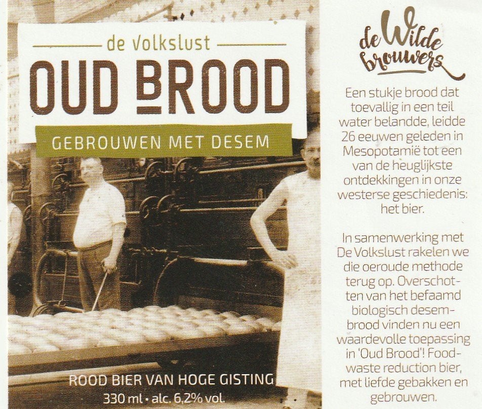 bieretiket België De Wilde Brouwers Merelbeke : Oud Brood, Verzenden, Zo goed als nieuw, Overige typen, Overige merken