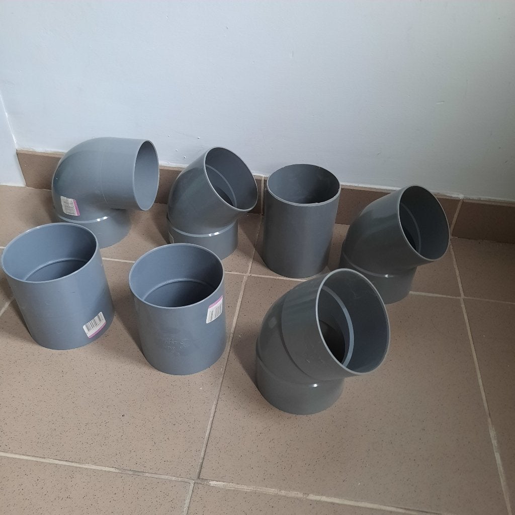 Bouwmateriaal afvoer bochten 100mm, Ophalen, Afvoer, PVC, Nieuw