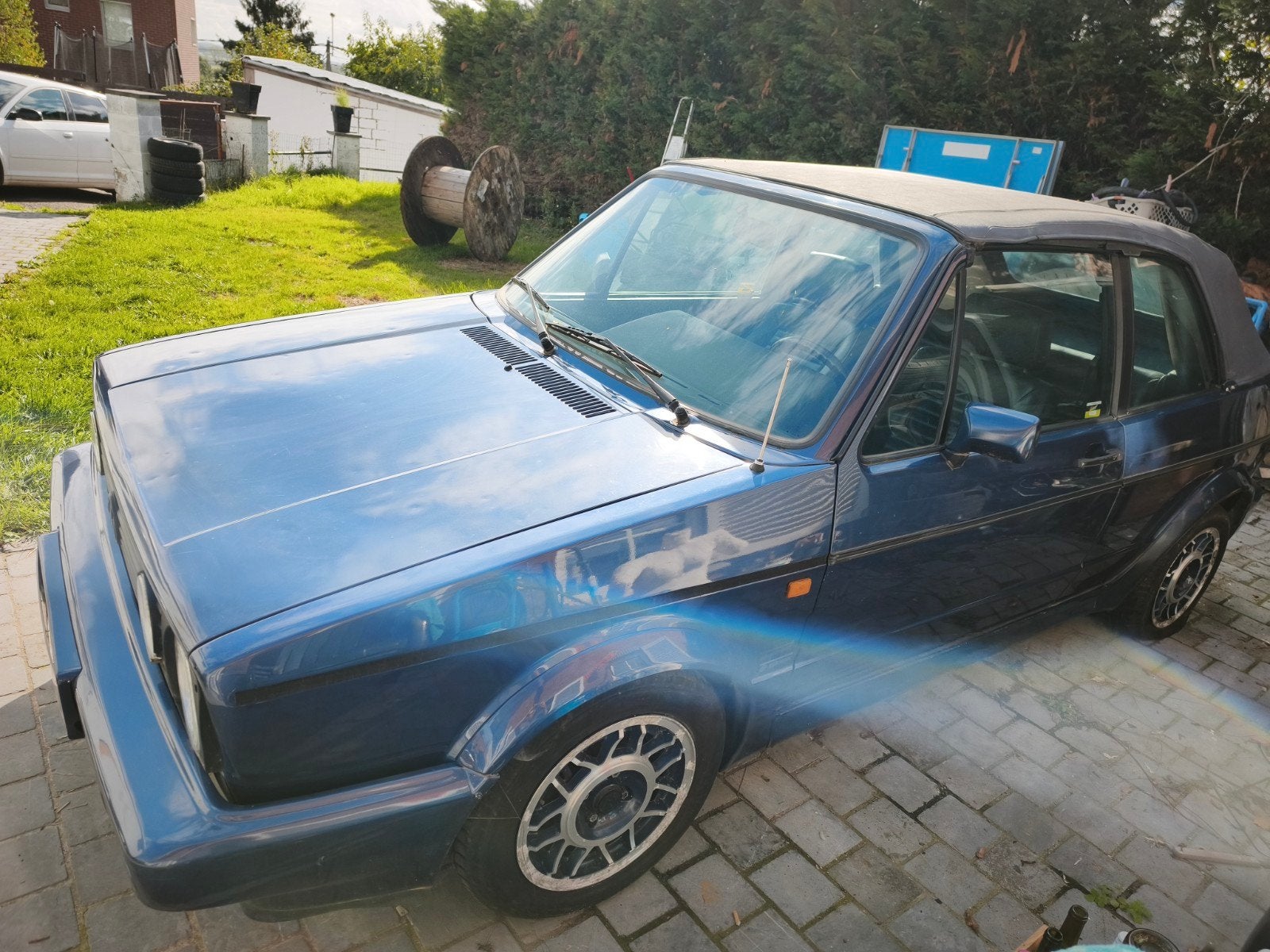 VW golf 1 cabriolet, Auto's, Cabriolet, Blauw, Leder, Blauw