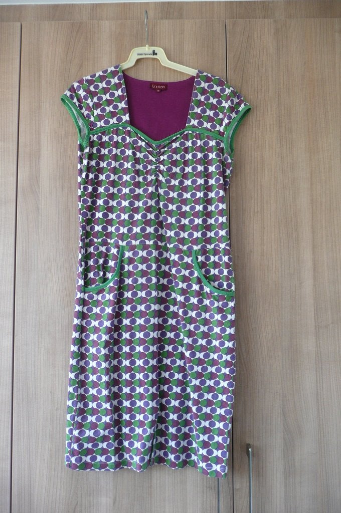 Paars groen bordeau kleedje Enolah (K559), Kleding | Dames, Maat 38/40 (M), Ophalen of Verzenden, Zo goed als nieuw, Enolah
