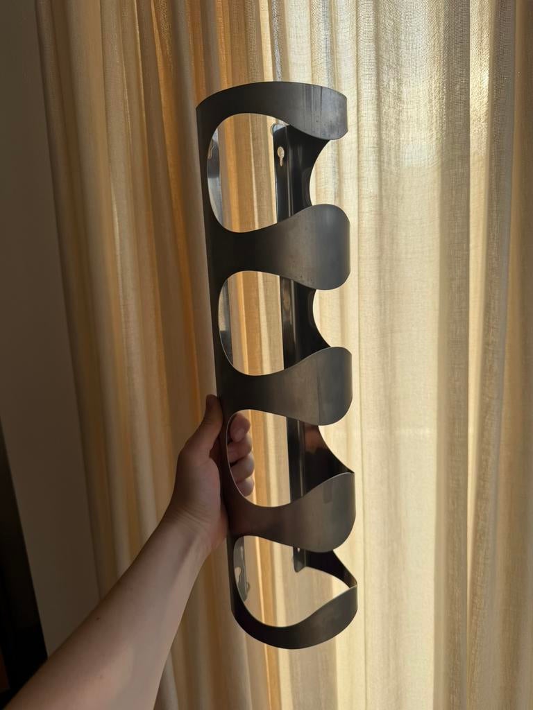 Wijnrek chrome vintage ikea, Enlèvement, Comme neuf