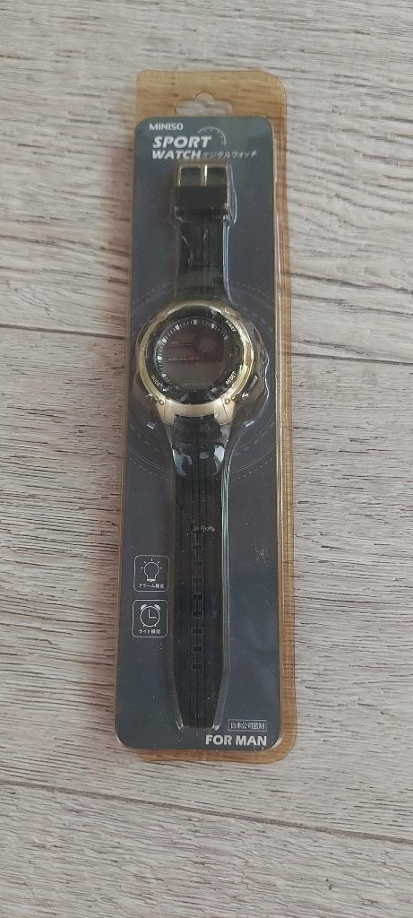 montre de sport montre de sport Miniso or noir toute neuve, Enlèvement ou Envoi, Synthétique, Synthétique, Neuf