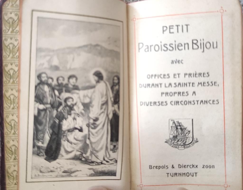 Klein zeldzaam boek van antiek leer, Ophalen, AUTRES