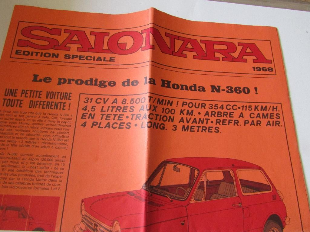 HONDA N - 360 , S - 800 .Speciale editie 1968, brochure, Honda, Ophalen of Verzenden, Zo goed als nieuw, Honda