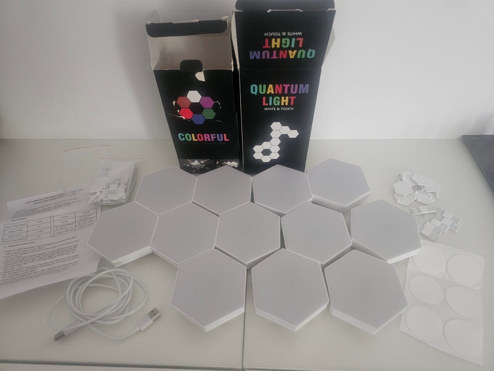 wandverlichting hexagon led light, Ophalen, LED, Wit