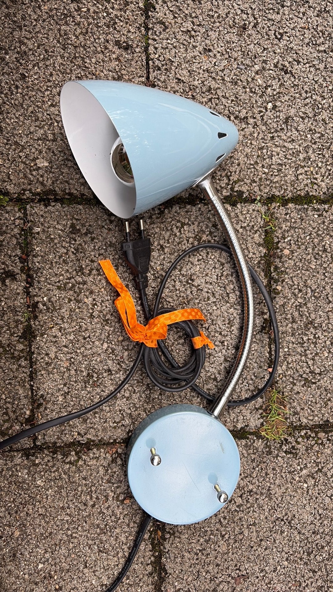 Lampe murale bleue vintage avec bras flexible et douille E14, Enlèvement ou Envoi, Comme neuf