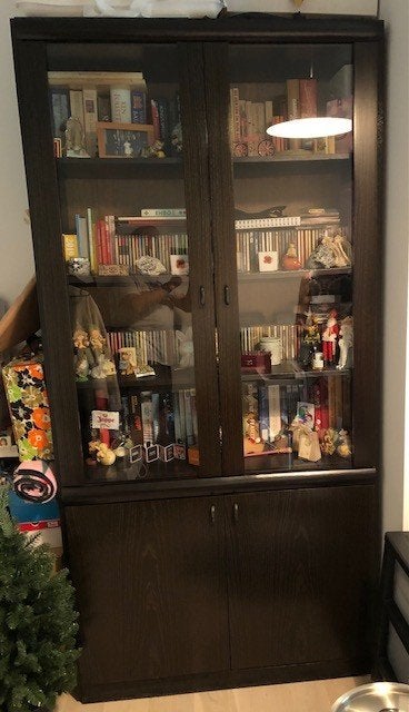 Vitrine noire avec éclairage : 50 euros, Maison & Meubles, Armoires | Vitrines, 25 à 50 cm, 100 à 150 cm, Enlèvement, Utilisé