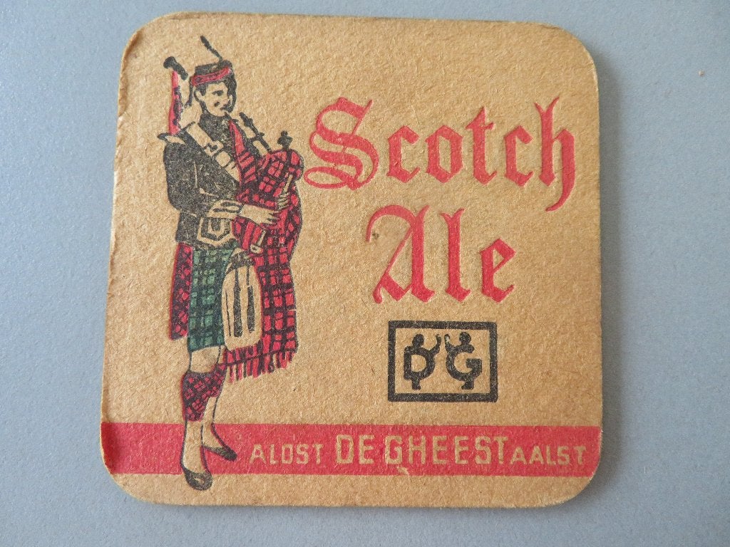 oud bierviltje Scotch Ale brouwerij De Gheest Aalst, Ophalen of Verzenden, Zo goed als nieuw, Viltje(s), Overige merken